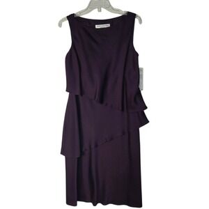 Jones New York Dress Sleeveless Tiered Cocktail Party Wine Size 8 New With Tags